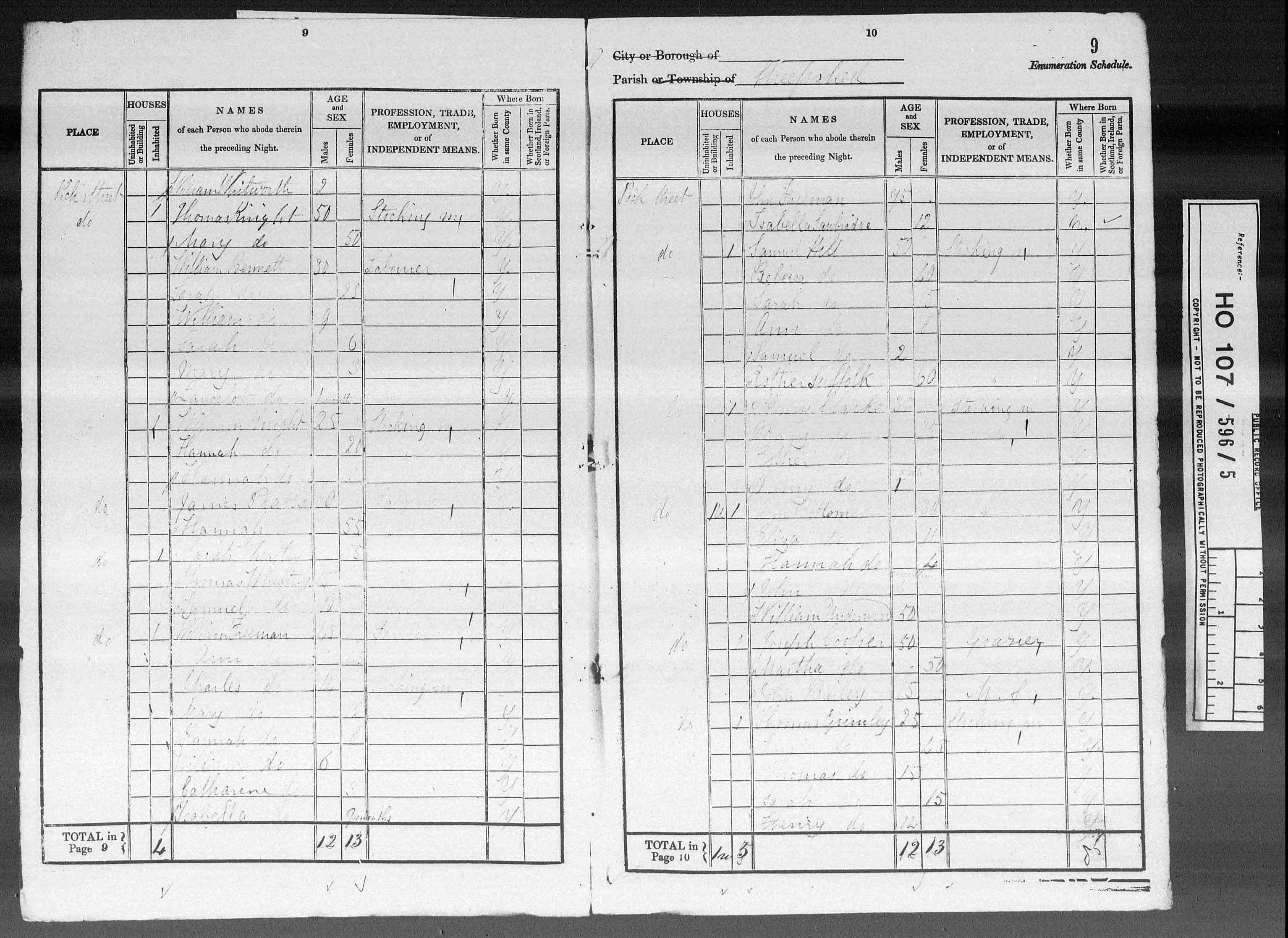 William Whitworth - 1841 Census