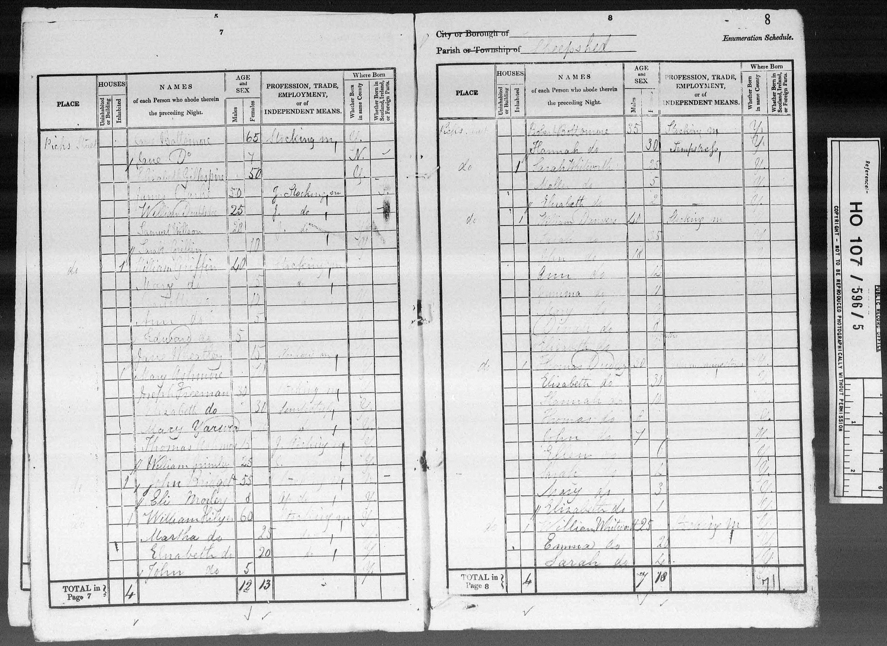 William Whitworth - Emma Wardle 1841 Census